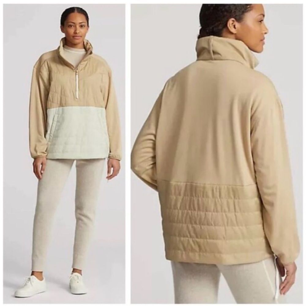 RLX Ralph Lauren Women's Quilted-Panel Hybrid Pullover